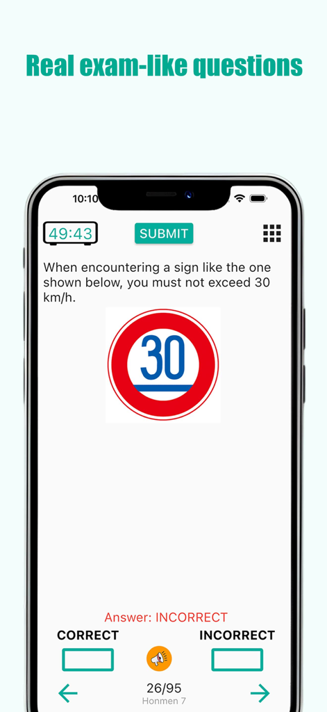 KariHonmen - Karimen & Honmen - Una pregunta de examen de práctica en la aplicación KariHonmen para el examen de licencia de conducir japonesa.