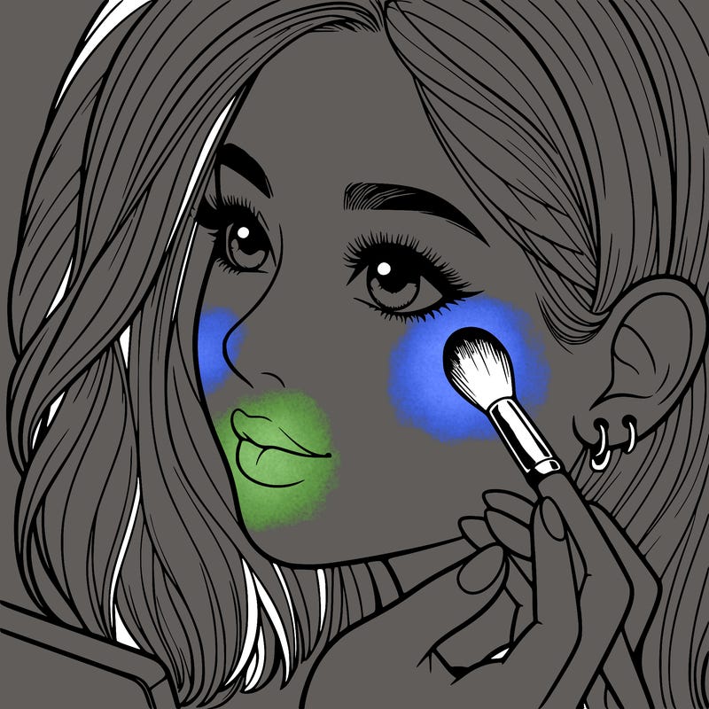 a realistic girl doing her makeup