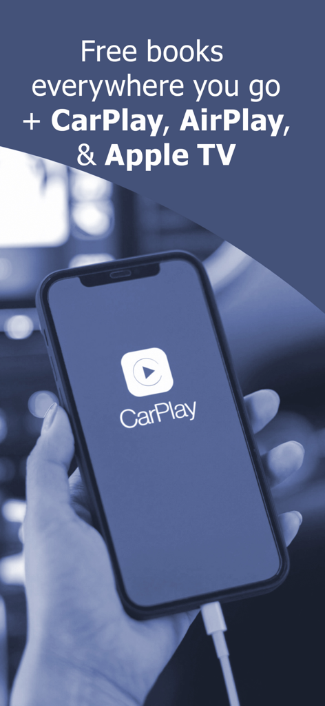 ListenBook audiobook player showcasing CarPlay and AirPlay support on an iPhone