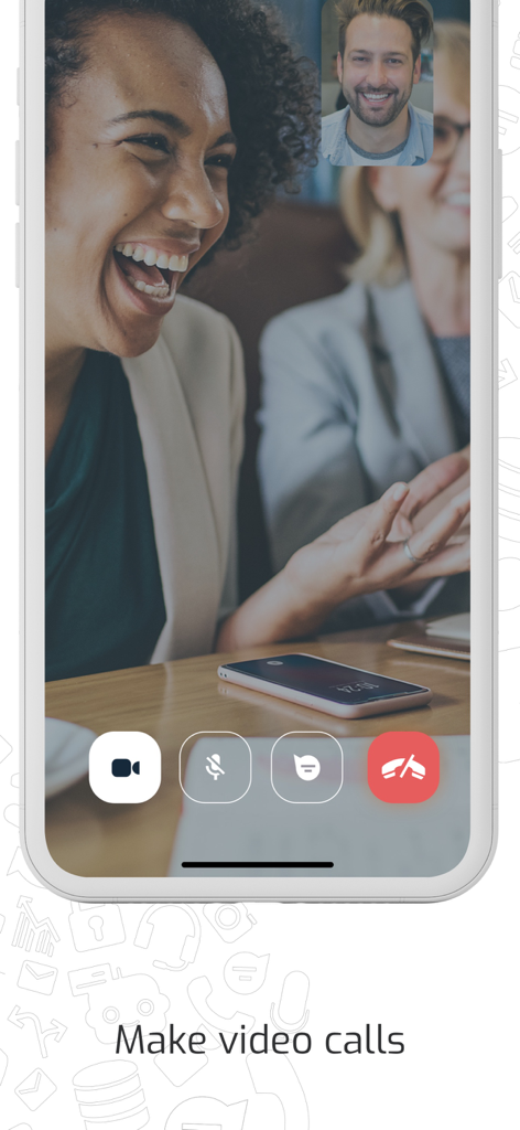 Eine professionelle Videoanruf-Oberfläche in der DataPhone Softphone-App