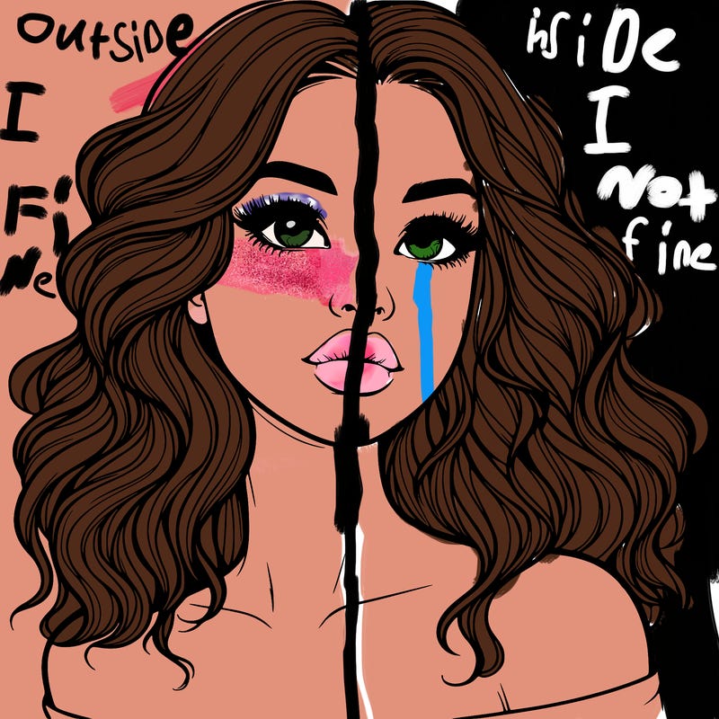 realistic girl with wavy hair and lips