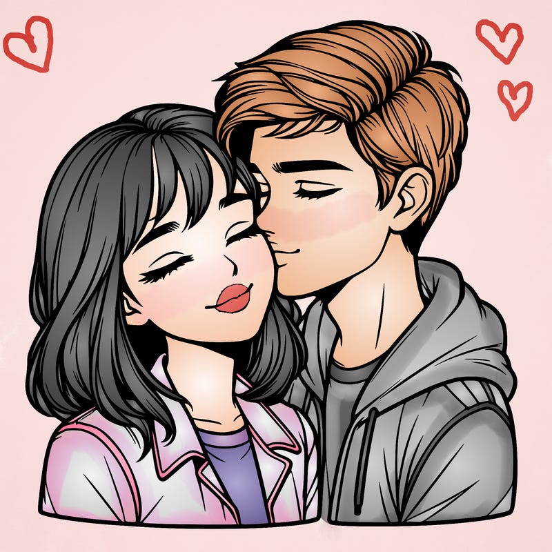 realistic girl and boy  love