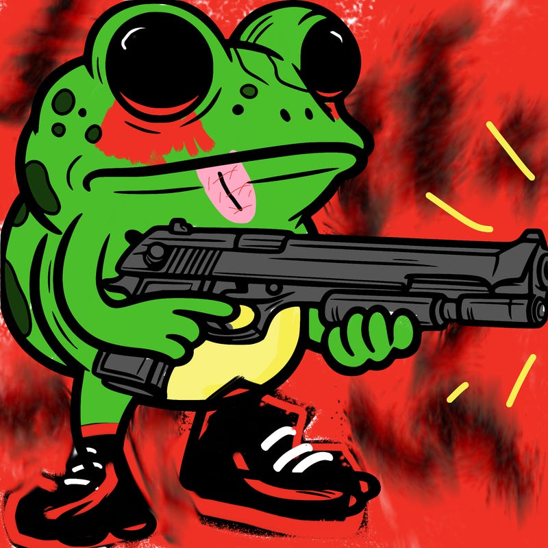 frog with a gun