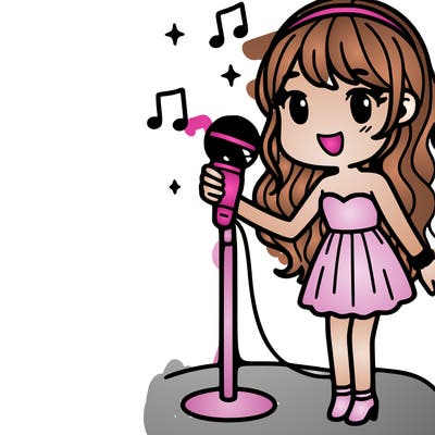 girl singer with microphone