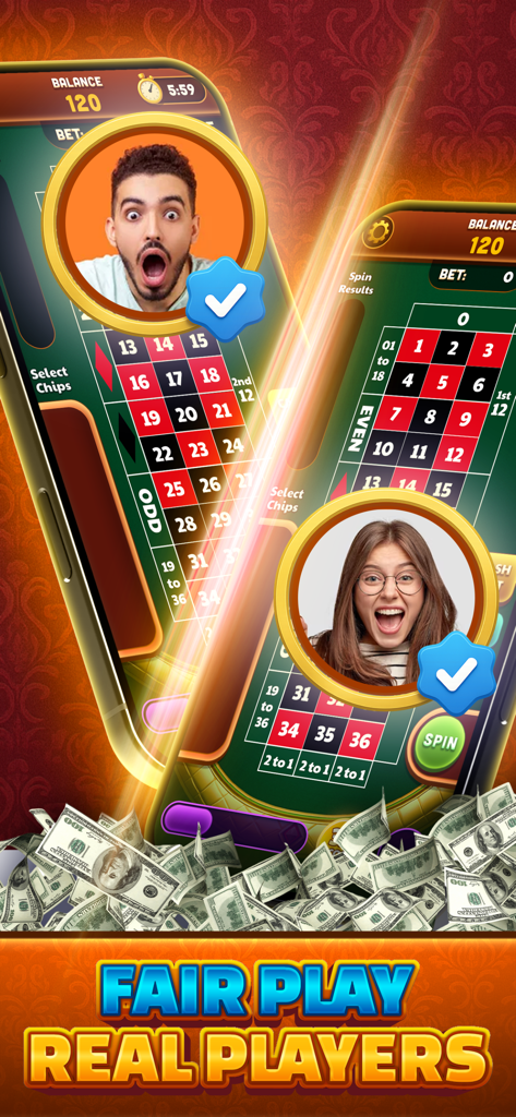 Real Money Roulette & Slots - Real Money Roulette and Slots game screenshot featuring real players and fair play with cash rewards