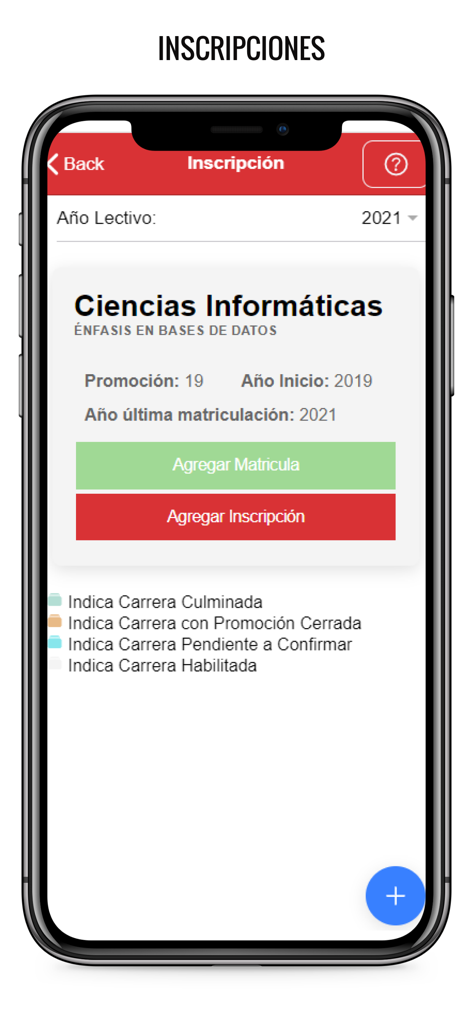 Mobile app interface for university student enrollment and registration management
