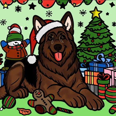 christmas german shepard