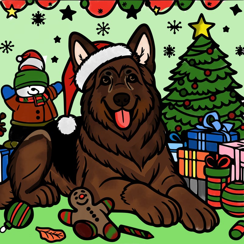 christmas german shepard