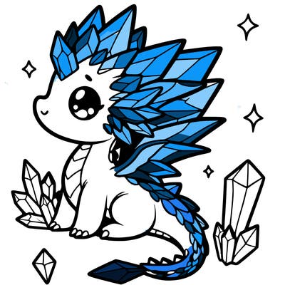 little cute crystal dragon
