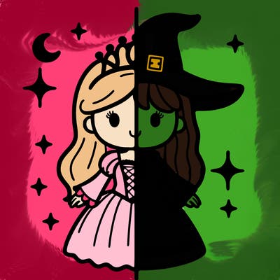 split princess and witch