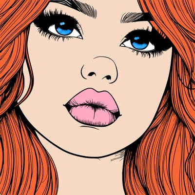 really realistic girl with lips