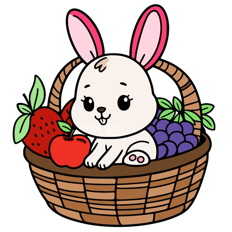 bunny in a fruit basket