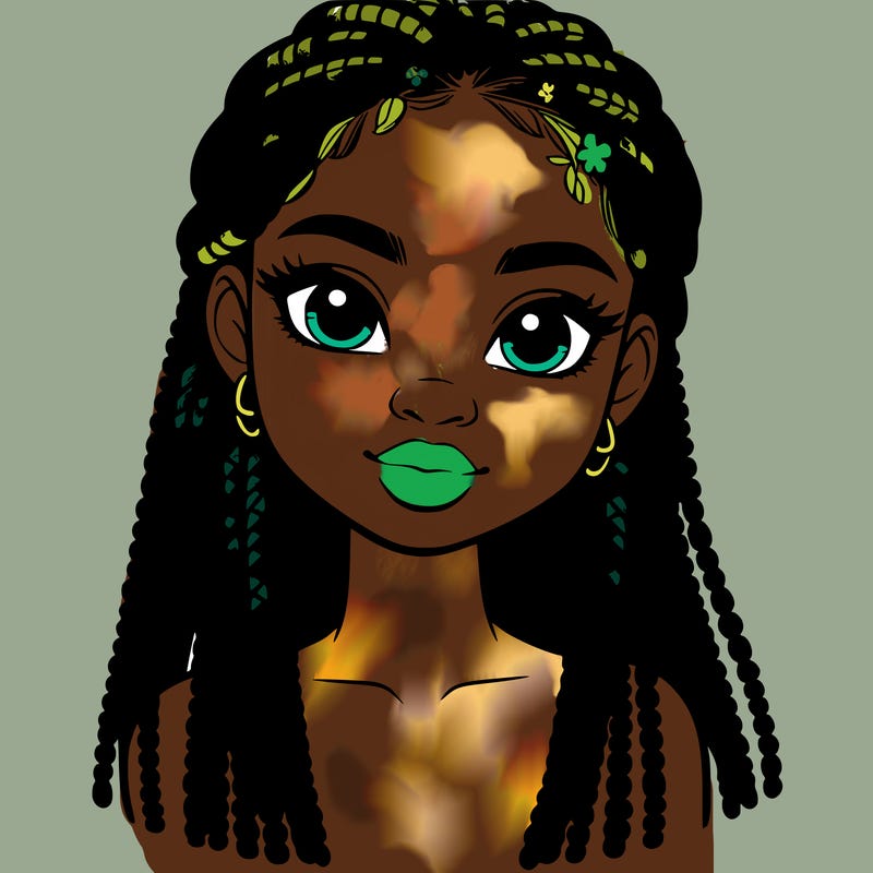 a realistic black girl with braids