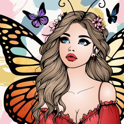 butterfly fairy realistic girl