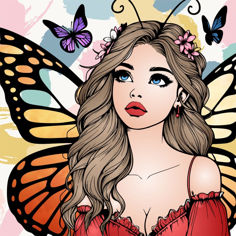 butterfly fairy realistic girl