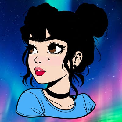 realistic girl with spacebuns