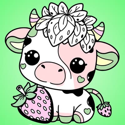 cute strawberry cow