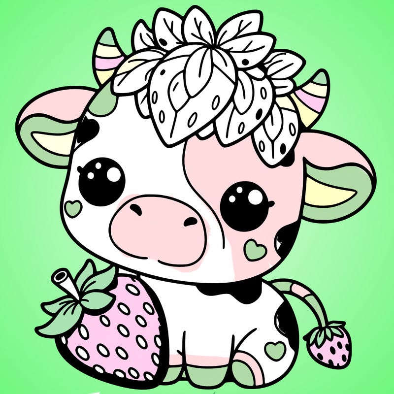cute strawberry cow