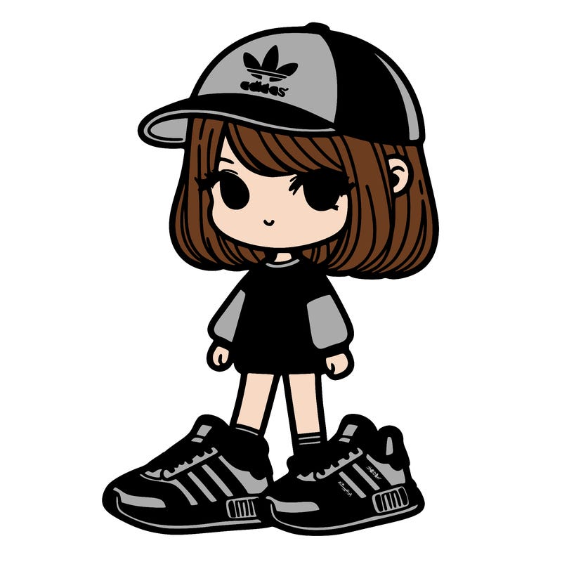 girl with adidas shoes
