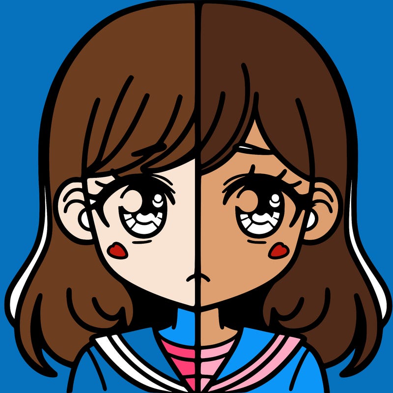 a split of a girl
