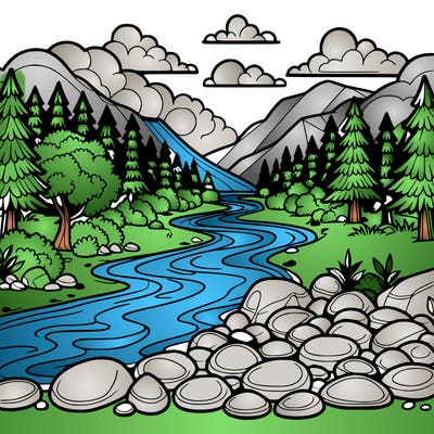 river with rocks on the side