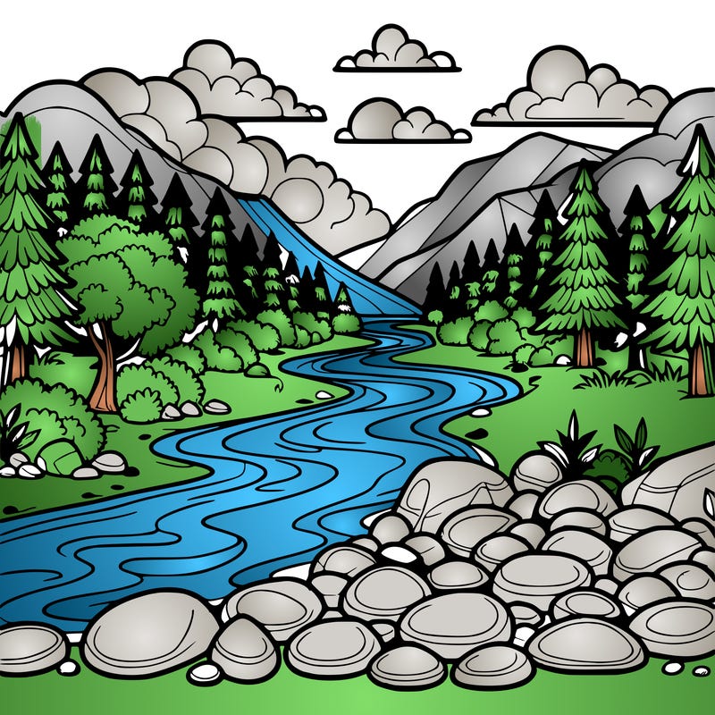 river with rocks on the side