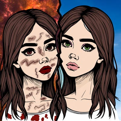 realistic girl split