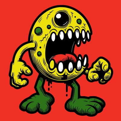 scary pac man monster