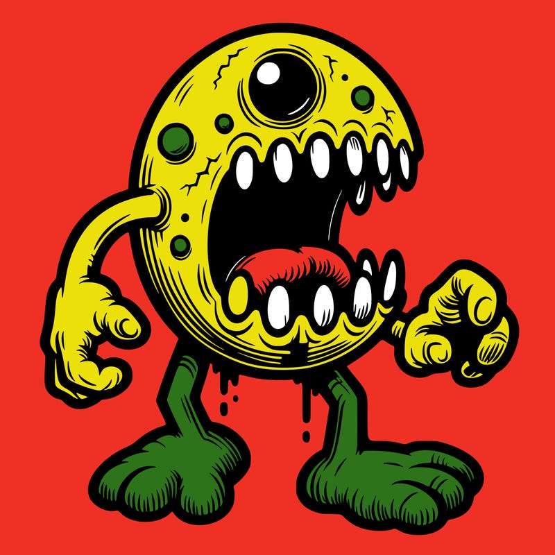 scary pac man monster