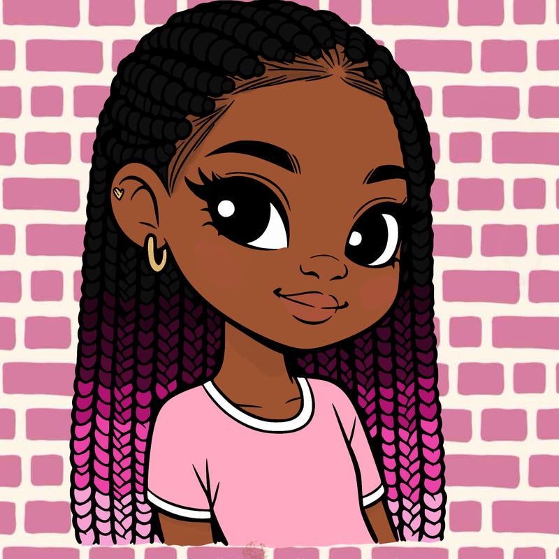 girl with box braids