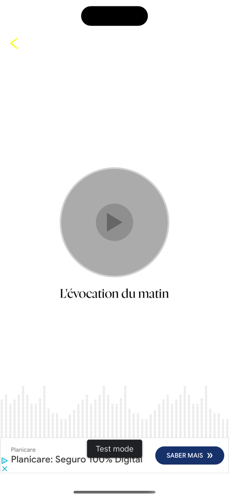 Layal - Interfaz de la aplicación Layal mostrando un reproductor de audio para una invocación matutina con un botón de reproducción y una forma de onda