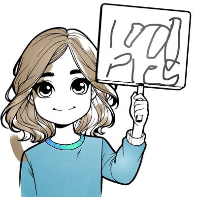 realistic girl holding up a sign