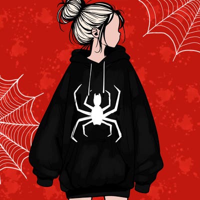 realistic girl with a oversized sweatshirt on and a bun