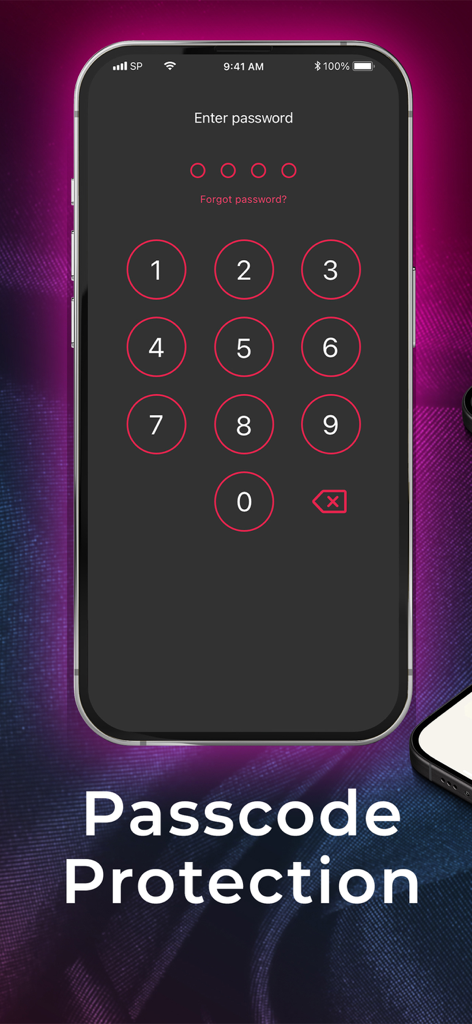 Pantalla de iPhone que muestra la entrada de un código de acceso numérico para protección de privacidad en la aplicación xTracker