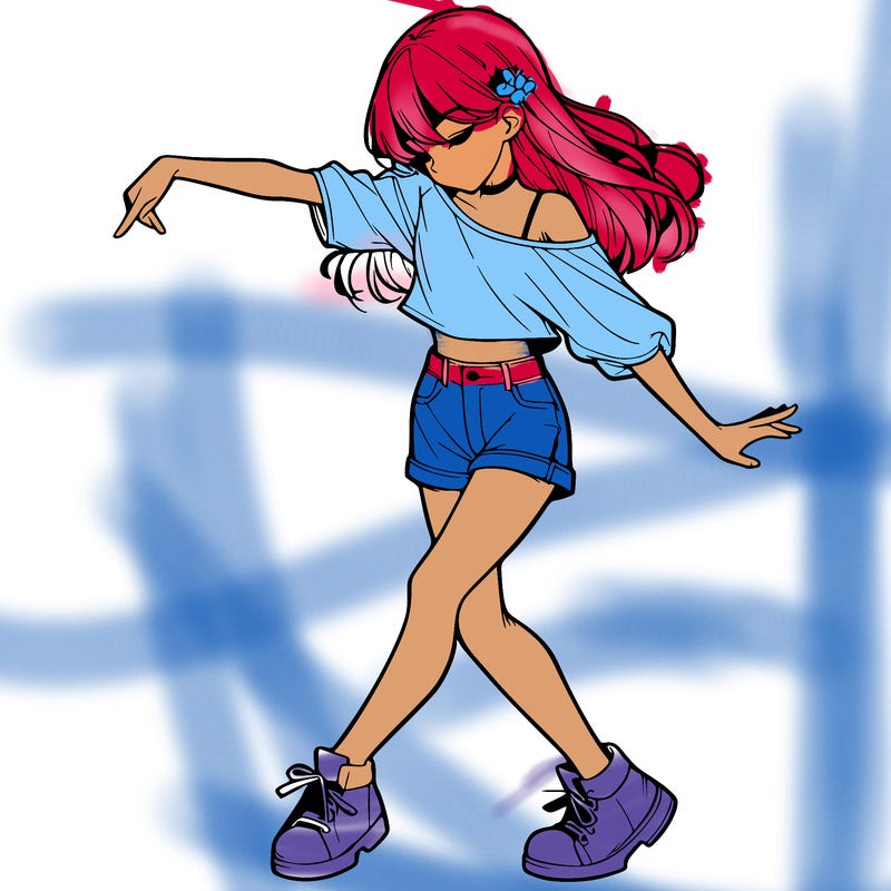 realistic girl danceing