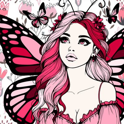 butterfly fairy realistic girl