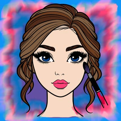 realistic person with makeup