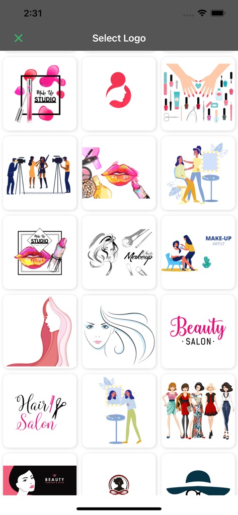 Create Logo~Make Your Own Logo - Una selezione di modelli di design di logo per il settore della bellezza e del trucco