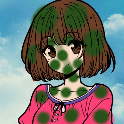 anime girl with short hair bangs