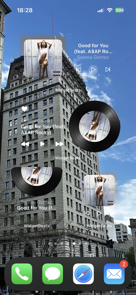 WidgetBeats: Music Widget - Tela de início personalizada do iPhone com widgets de música estilosos de vinil e arte de álbum do WidgetBeats.