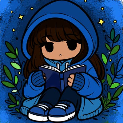 girl in oversized hoodie reading a book