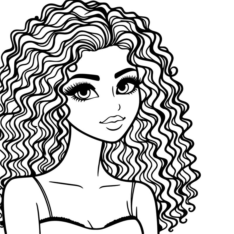 beautiful woman curly hair