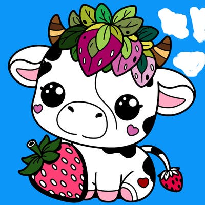 cute strawberry cow