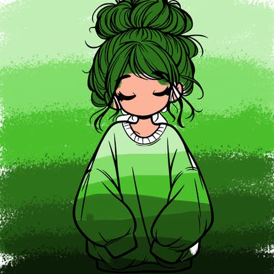 girl with baggy sweatshirt and messy bun