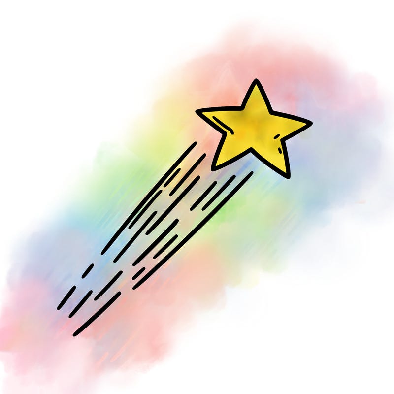 a shooting star in the sky