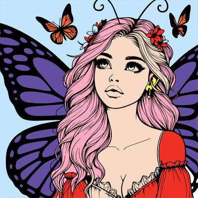 butterfly fairy realistic girl