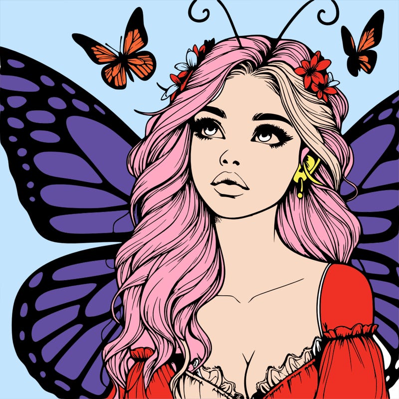 butterfly fairy realistic girl