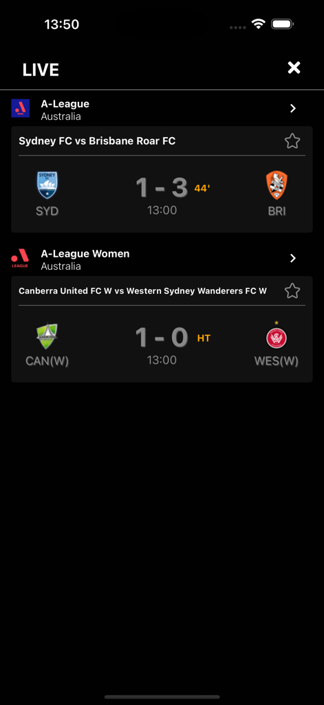 Football Score Live - 실시간 축구 경기 점수 및 라이브 결과 표시