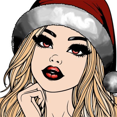 realistic christmas girl with lips