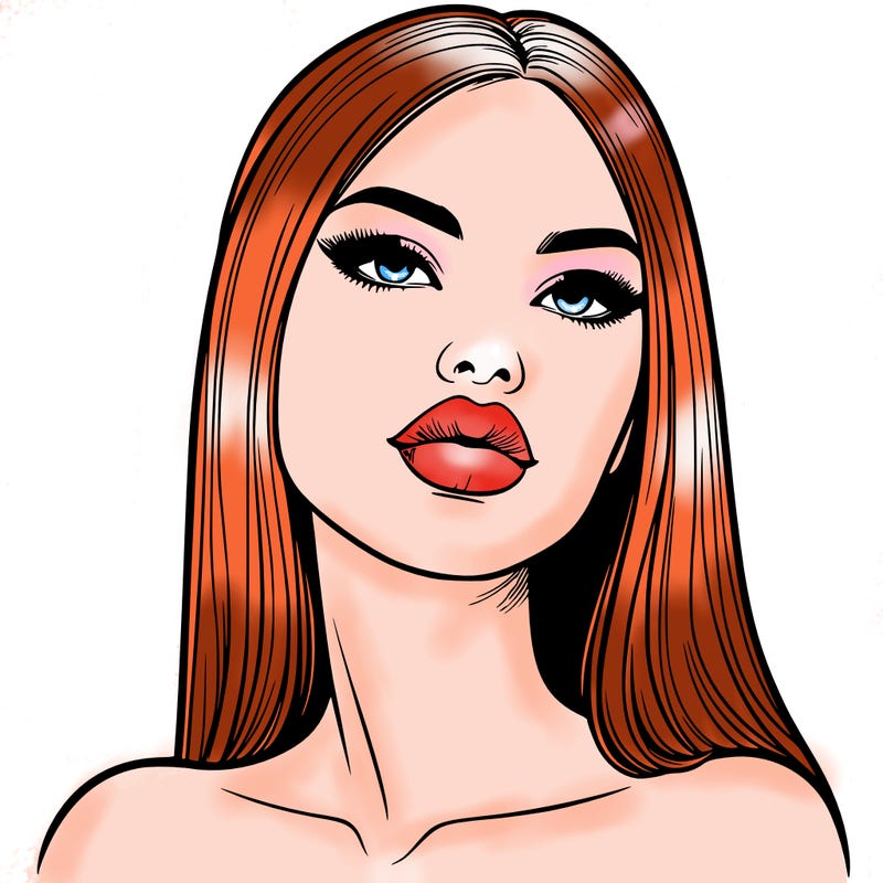 realistic woman with full lips